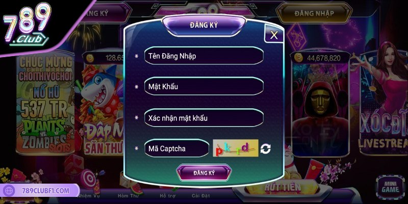 Người chơi hãy thực hiện các bước lập tài khoản theo hướng dẫn