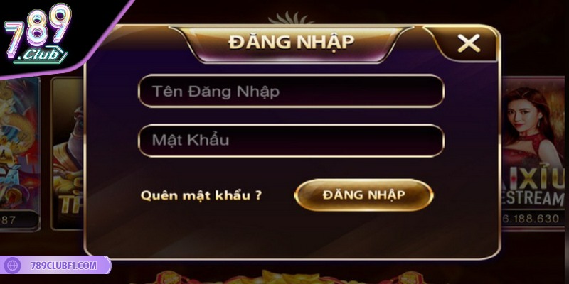 Nhập đầy đủ thông tin đăng nhập 789CLUB vào ô tương ứng